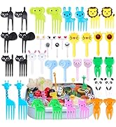 150PCS Animal Food Picks for Kids, Vicuna R Fun Kids Food Picks for Bento Box Accessories, Reusab...