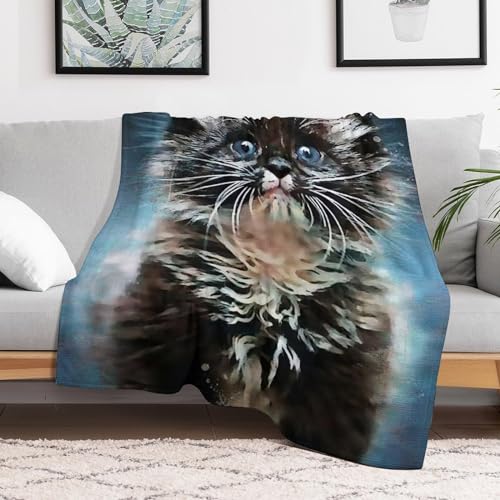 Couverture chat douce et chaude en flannel lavable en machine