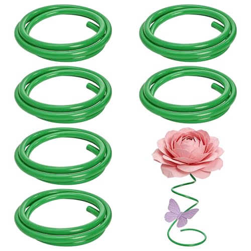 Tlence 6 Pack 78.7 Inch Flexible PVC Pipe for Artificial Flowers 12MM Diameter Bendable Aluminum Plastic Pipes Fake Flower Stem Tubing for Balloon Arches Floral Wedding Decor Prop Building