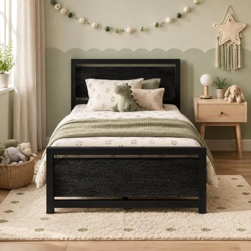 Catrimown Twin Metal Bed Frame with Headboard