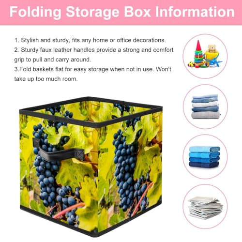 Boîte de rangement vigne pliable en tissu cube placard ordonné - 4