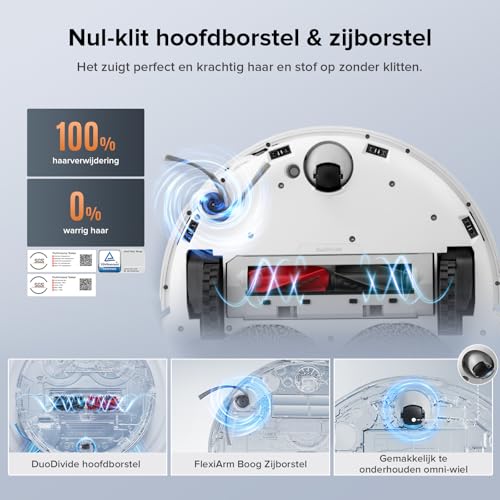 Roborock Qrevo Edge S5A Robotstofzuiger met Dweil, 18.500 Pa Zuigkracht, Dubbel Anti-Klit Systeem, FlexiArm Zijborstel, 75°C Heetwater Mop - Afbeelding 3