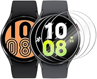 CAVN 4-Packs Screen Protector Compatible with Samsung Galaxy Watch 5 44mm/ Galaxy Watch 4 44mm Screen Protector (not for 40mm), Tempered Glass Screen Protection Cover Saver for Galaxy Watch 5 44mm