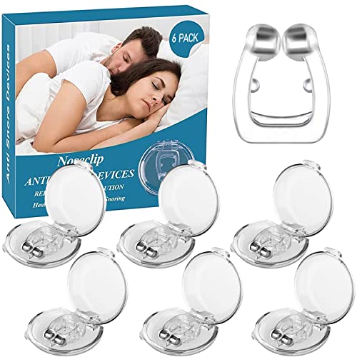 Lfeey Snore Stopper Anti Snoring Devices Silicone Magnetic Anti Snoring Nose Clip, Help Stop Snoring, Quieter Restful Sleep (Transparent) 6 Pcs #TOP22