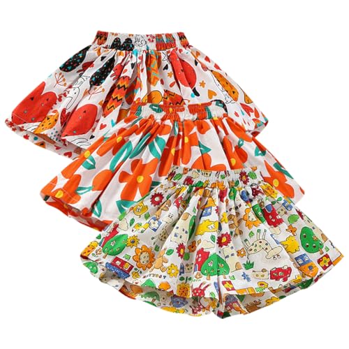 Short d'été pour fille lot de 3 en coton taille élastique pour bébés et enfants 1-7 ans