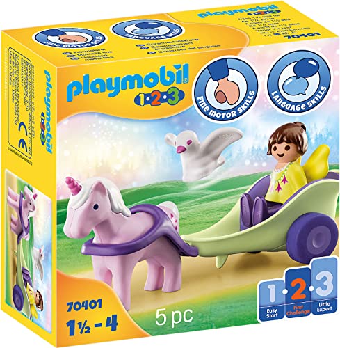 Playmobil 1.2.3 70401 Calèche avec Licorne et fée 1.2.3 1.2.3- 18-36 Mois Ses Premiers