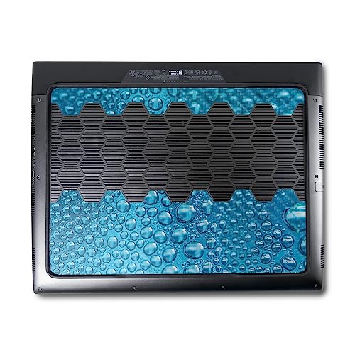 Image of MightySkins Carbon Fiber Skin Compatible with Alienware M18 R1 (2023) Full Wrap Kit - Wavy Drops | Protective, Durable Textured Carbon Fiber Finish | Easy to Apply & Change Styles | Made in The USA