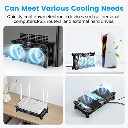 Image of ELUTENG Dual USB Computer Cooling Fan High Speed 120mm Fan Adjustable 5V USB Port Heatsink Cooling Fan 12cm for Laptop Receiver DVR PlayStation Xbox Desk Computer Cabinet Cooling
