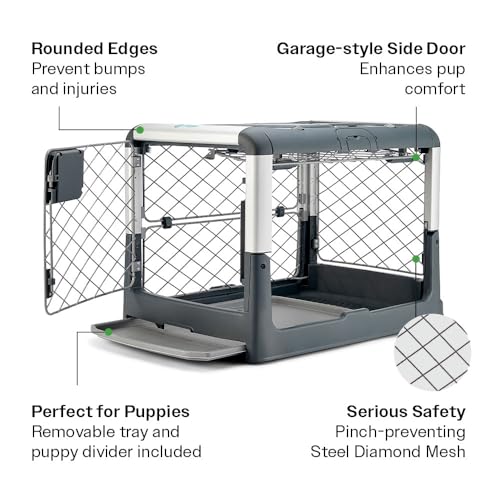 Diggs Revol Dog Crate (Collapsible, Portable Travel Dog Crate, Dog Kennel) for Medium Dogs and Puppies