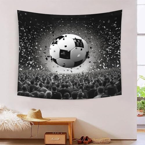 Tapisserie décoration murale football 3D grand format en tissu