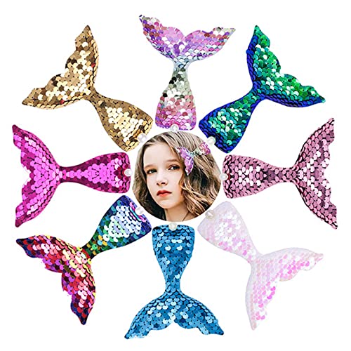 8 Pièces Scintillant Barettes Fille Pinces à Cheveux Sirène Scintillantes Mignon Forme De Sirène Scintillant Accessoire Sirene Pour Les Enfants Filles Comme Cadeau d'Anniversaire De Noël Cover