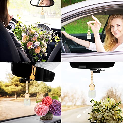 Image of Whaline 30 Pcs Oil Air Freshener Diffuser Car Hanging Bottles Empty Glass Perfume Bottle Pendant with Funnel Pipette for Essential Oils Fragrance Aromatherapy Vials Ornament Interior Decoration,8 ML