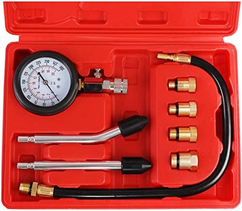 JIFETOR Compression Tester Kit, Small Engine Cylinder Test Pressure Gauge Tool Set for Testing Motorcycle Car Automobile Outboard Motor Chainsaw Snowmobile Auto Gasoline Petrol Gas Engine, 300PSI