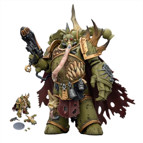 Image of JOYTOY Warhammer 40K Death Guard Plague Marine Champion with Plasma Pistol and Power Fist Action Figures Collectible Model Birthday Gifts JT03592-4.8inch