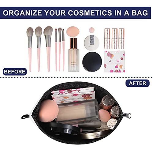 Image of MAGEFY Makeup Bag, 2 Styles Travel Cosmetic Bag for Women Cosmetic pouch Elegant Blue Patterns Zipper Pouch Waterproof Makeup Pouch Cute (2 Packs, Peacock feather + Mandala pattern 0179)
