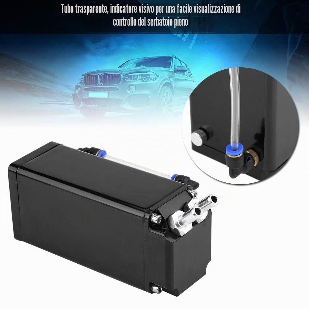 Serbatoio universale per raccogli olio Serbatoio quadrato in alluminio billet Serbatoio per olio motore Serbatoio di sfiato Kit per serbatoio nero , di raffreddamento,Altri