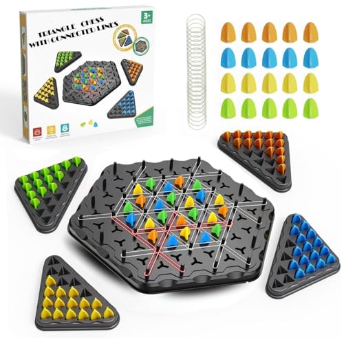 Image of Satpurush Combo Pack of 3 - Flipping Chess, Triangular Chess & Rope Challenge. Educational Indoor Games for Kids 7-14 (SAT-PUZGEO-Game)