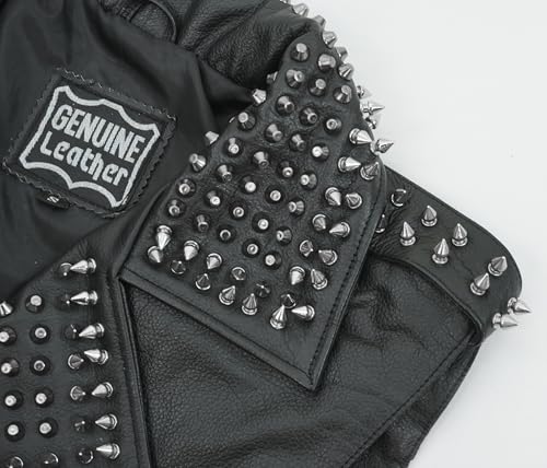 Image of Motorcycle Leather Vest For Men - Tactical Combat Military Style Sleeveless Biker Club Riding Outdoor Waistcoats