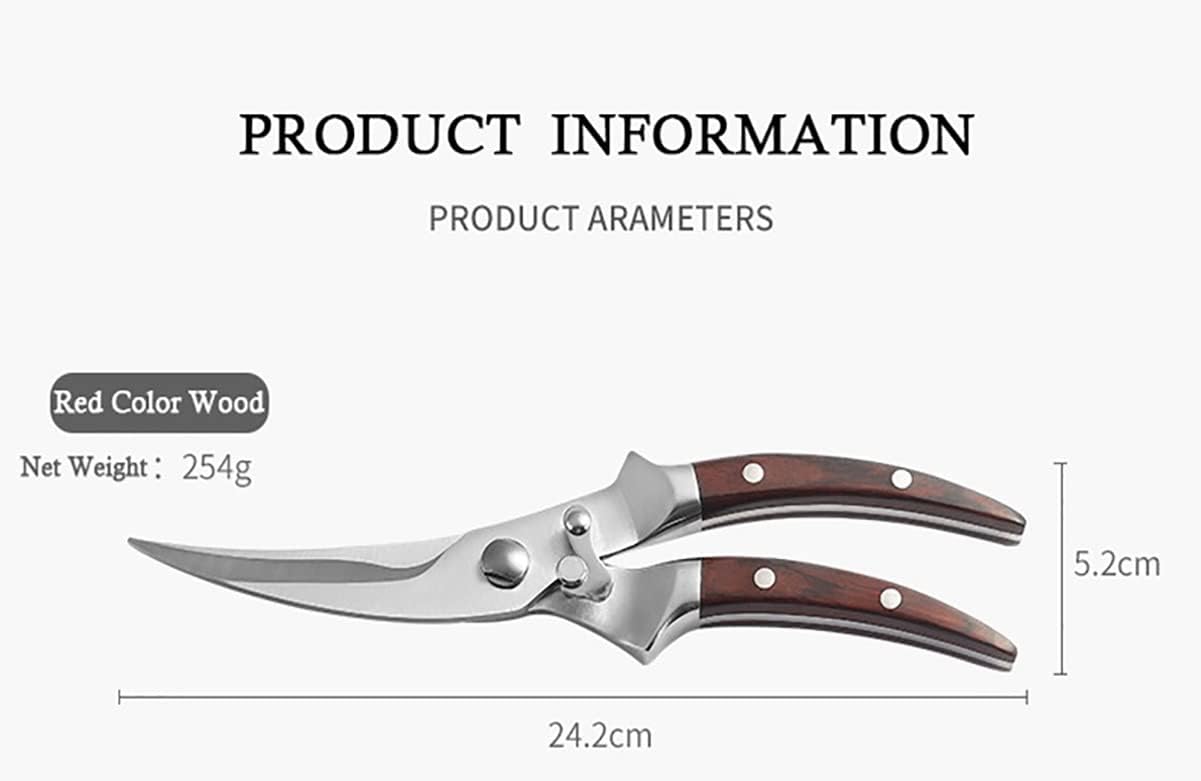 Kitchen Scissors Stainless Steel Kitchen Scissors Sharp Chicken Bone Scissors Shear Fish Duck Meat Bone Vegetable Multi-Function(C)
