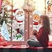Voqeen Pegatinas navideñas para Ventanas, Adhesivos para Ventanas de Doble Cara, Santa Rudolph, Copos de Nieve, muñeco de Nieve, Adornos para Ventanas, Pegatinas estáticas de PVC