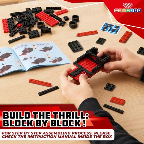 Image of Wembley Race Mechanic Series 241 PCS | High Speed Car Building Blocks Set for Kids 3+ Years | Pull Back Sports Car Construction Toy | STEM DIY Building Kit with Rotatable Tires | Gift for Boys & Girls