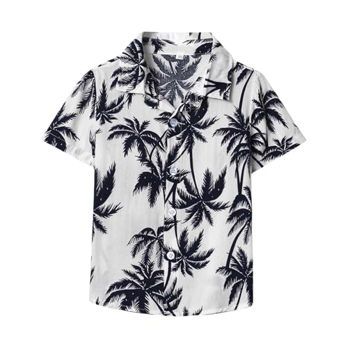 Toddler Boys Hawaiian Floral Shirts Kids Short Sleeve Button Down Tropical Summer Beach Tshirts Teens Girls Cute Vacation Top