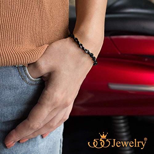 Pulsera Unisex 555Jewelry Acero Inoxidable Café miniatura 2