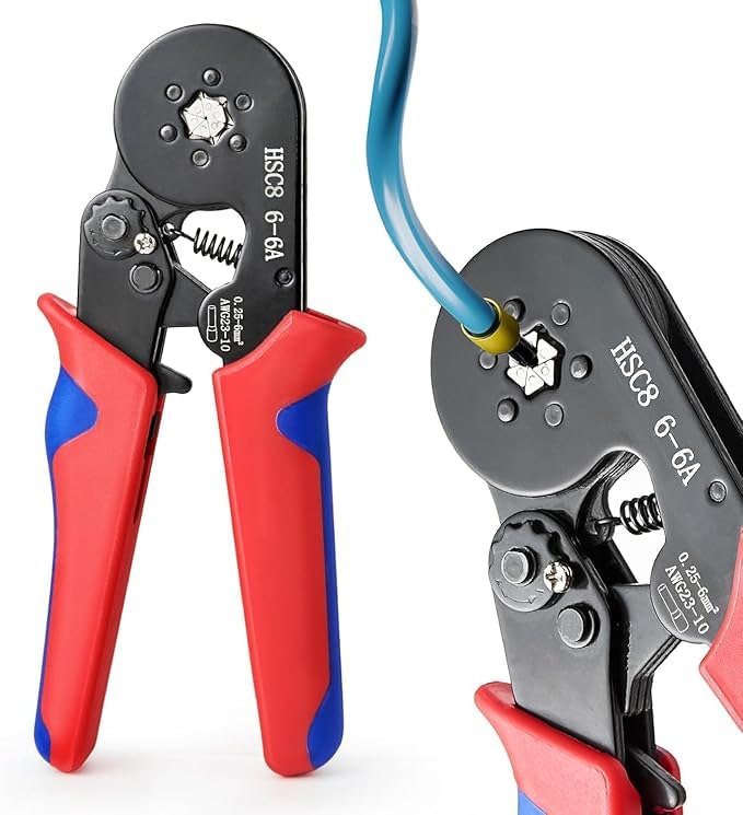 Image of POWER Climpler HSC8 6-4A, 0.08-10mm, AWG28-7 Wire Stripper Self Adjusting Crimping Plier Ratcheting Ferrule Crimper Tool, Chakra Crimping Tool 0.25-10 mm (1 Pcs Crimpers Piller)