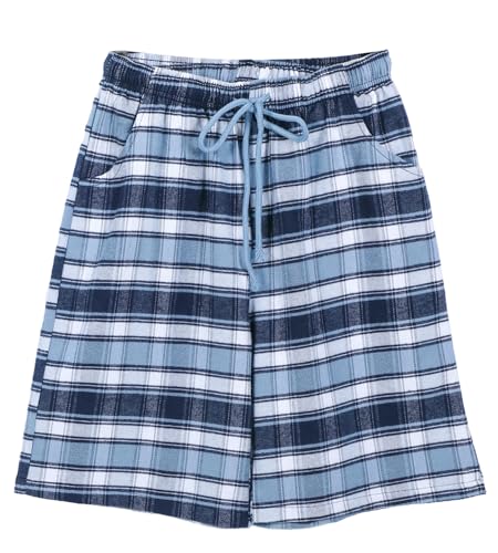 Boys Cotton Pajama Shorts Lounge Plaid Sleep Pants Soft Comfy Elastic Waist Drawstring with Pockets for Kids4