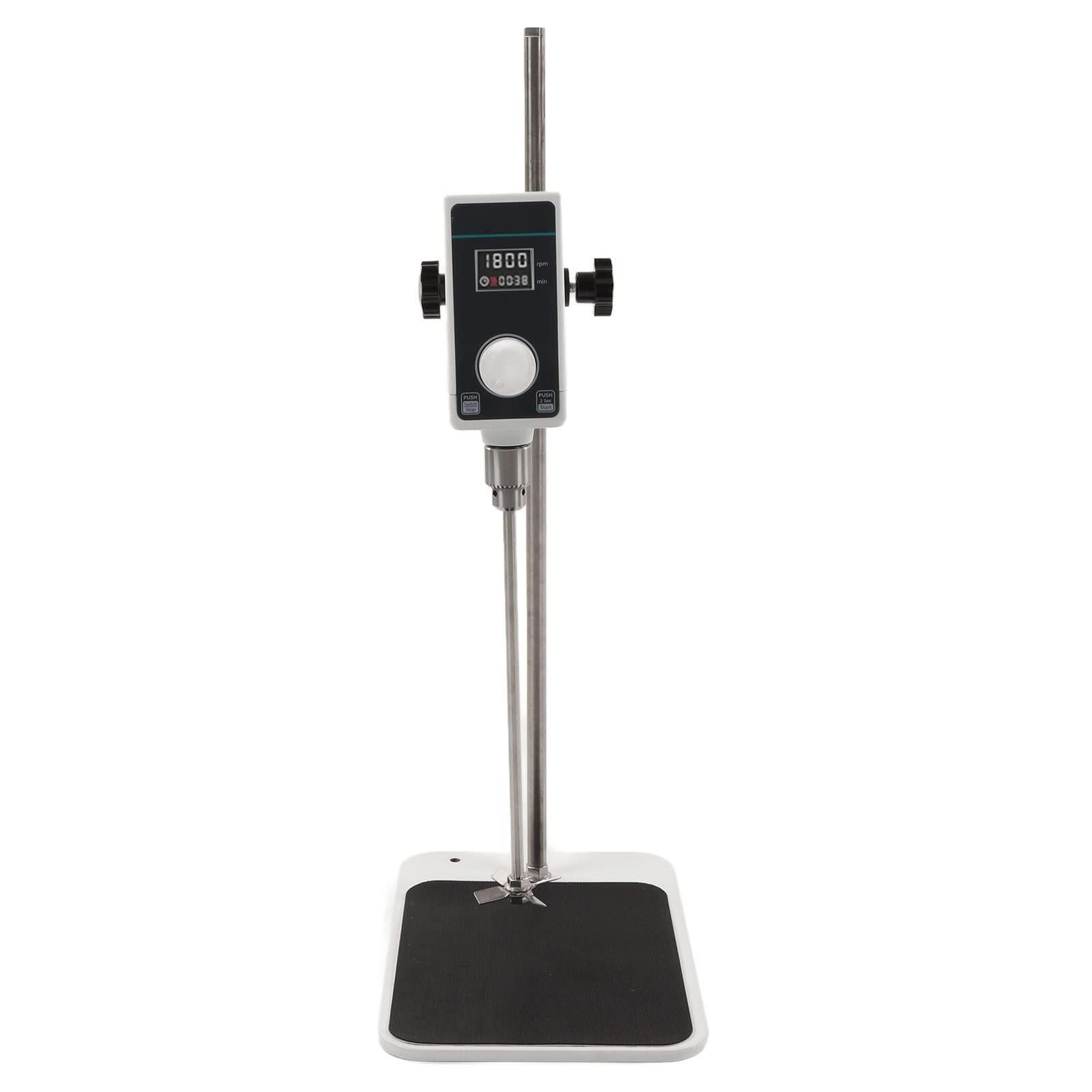 Agitador Mezclador Digital de Sobremesa 100-1500RPM 10L 8000mPas LCD con Parada Automática y Protección contra Sobrecarga para Laboratorio Química Pintura (Enchufe de la UE)