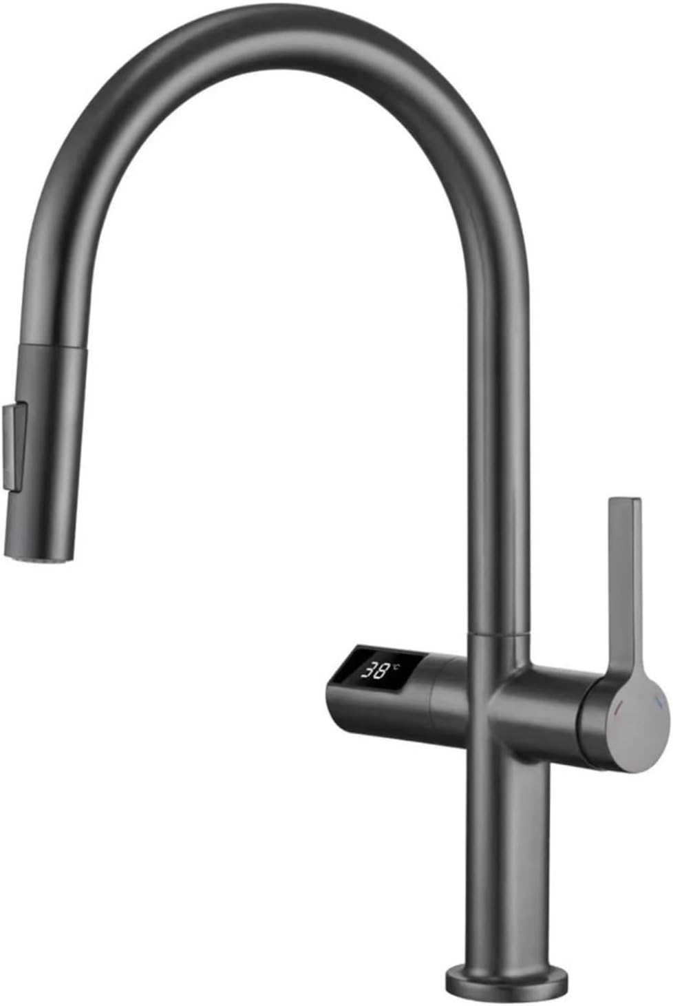 Kitchen Faucets Brass Smart Digital Temp Show Sensor Pull Out Spout Mixers Tap Hot Cold Water Tap
