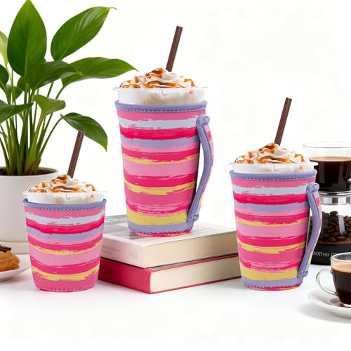 Image of 3Pk Reusable Coffee Sleeves, Neoprene, Fits 16-32oz Hot /Cold Drink