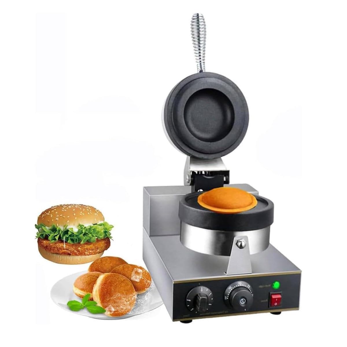 Machine à Hamburger Électrique, Machine de Cuisson à Presse à Hamburger Antiadhésive, Machine à Sandwich à Presse à Panini Commerciale 1200W pour Usage Domestique Et Commercial