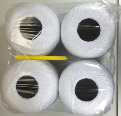 Filato da uncinetto, 400 g, Bianco + Bianco