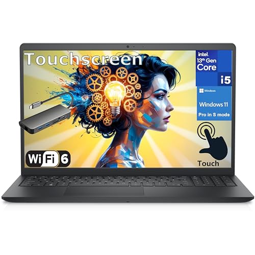 Dell Laptop Computer Touchscreen 16gb 1.25tb Storage (1tb Ssd + 256gb Docking Station), Intel 10-Core i5-1334u (Beat i7-1250u), 15.6" Fhd, WiFi 6, Bluetooth, Windows 11 Pro s, Type c Cable