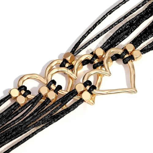 Image of Fesciory Leather Wrap Bracelets for Women, Boho Leopard Multi-Layer Crystal Beads Cuff Bracelet Jewelry