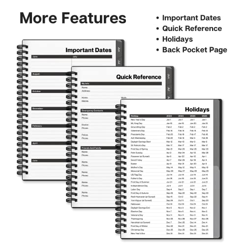 Dunwell Weekly Monthly Planner 2023-2024 (Gray) - 6 X 8 Small Academic Planner Notebook, Use Now To June 2024, Spiral Bound Weekly Planner Calendar With Tabs And Bookmark, Daily Schedule Planner #TOP4