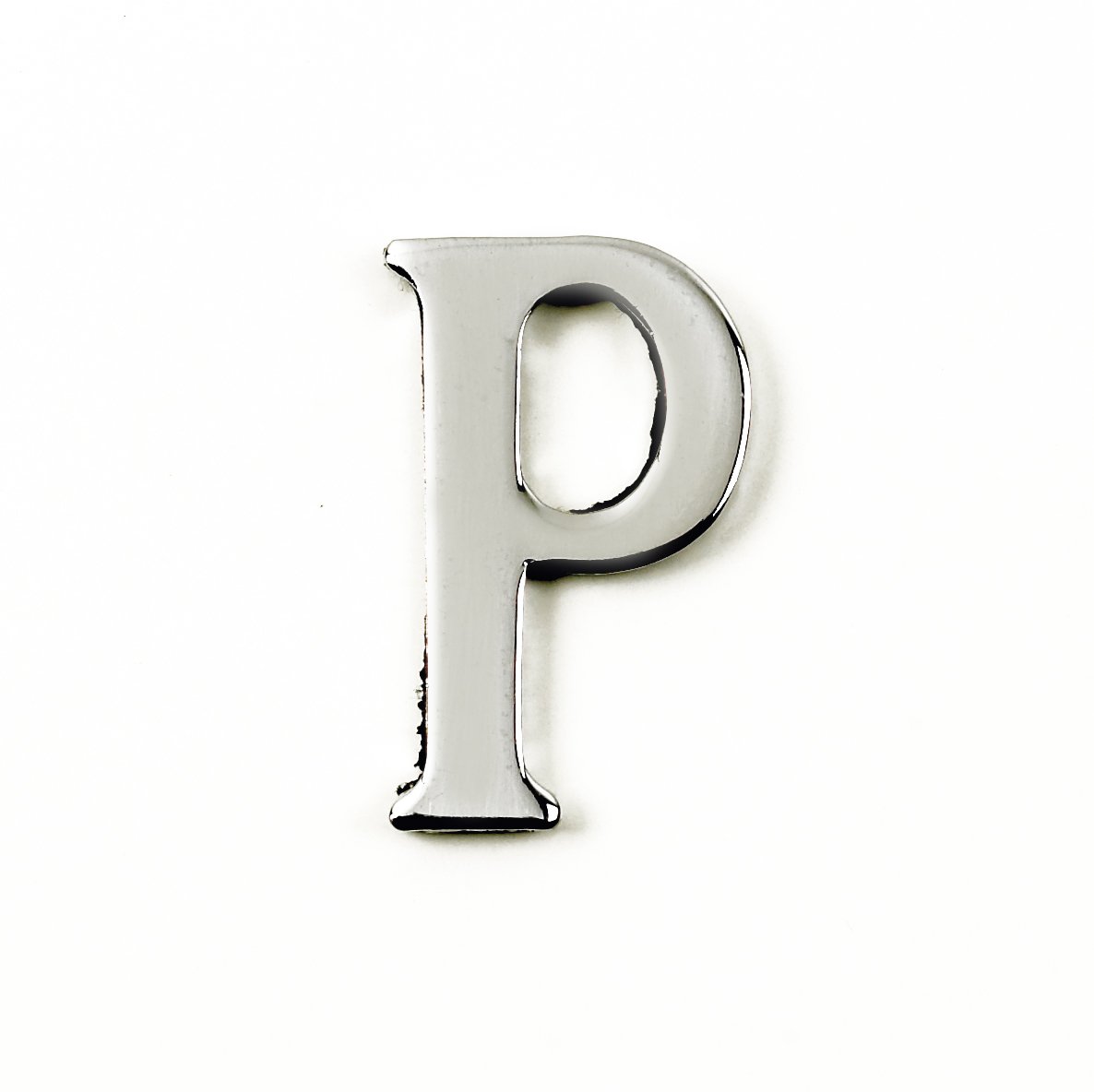 Black Country Metal Works 1.5-2 Inch Self Adhesive Solid Brass Numbers & Letters Chrome Finish (P)