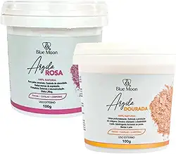 Kit 2 Argila Dourada e Rosa Facial Corp Cap Blue Moon 100g
