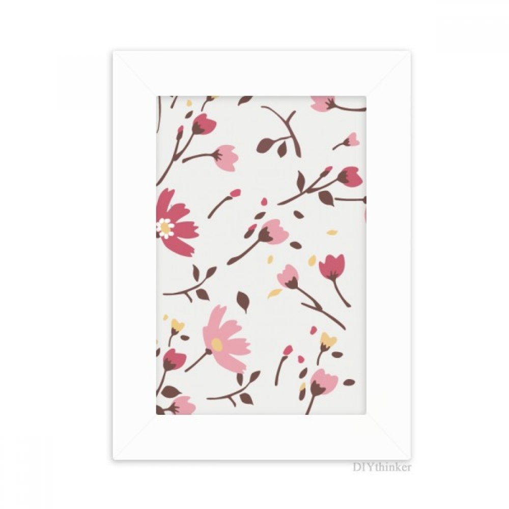Cadre photo de bureau blanc 5x7 pouces motif floral calliopsis rose pour images 10x15cm