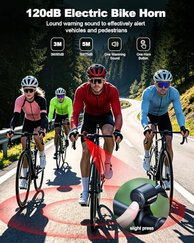 Bocina eléctrica para bicicleta YBLNTEK, recargable USB-C, 120dB, impermeable IP65, batería 300mAh, compatible con manillares de 22.2 y 25.4 mm miniatura 3