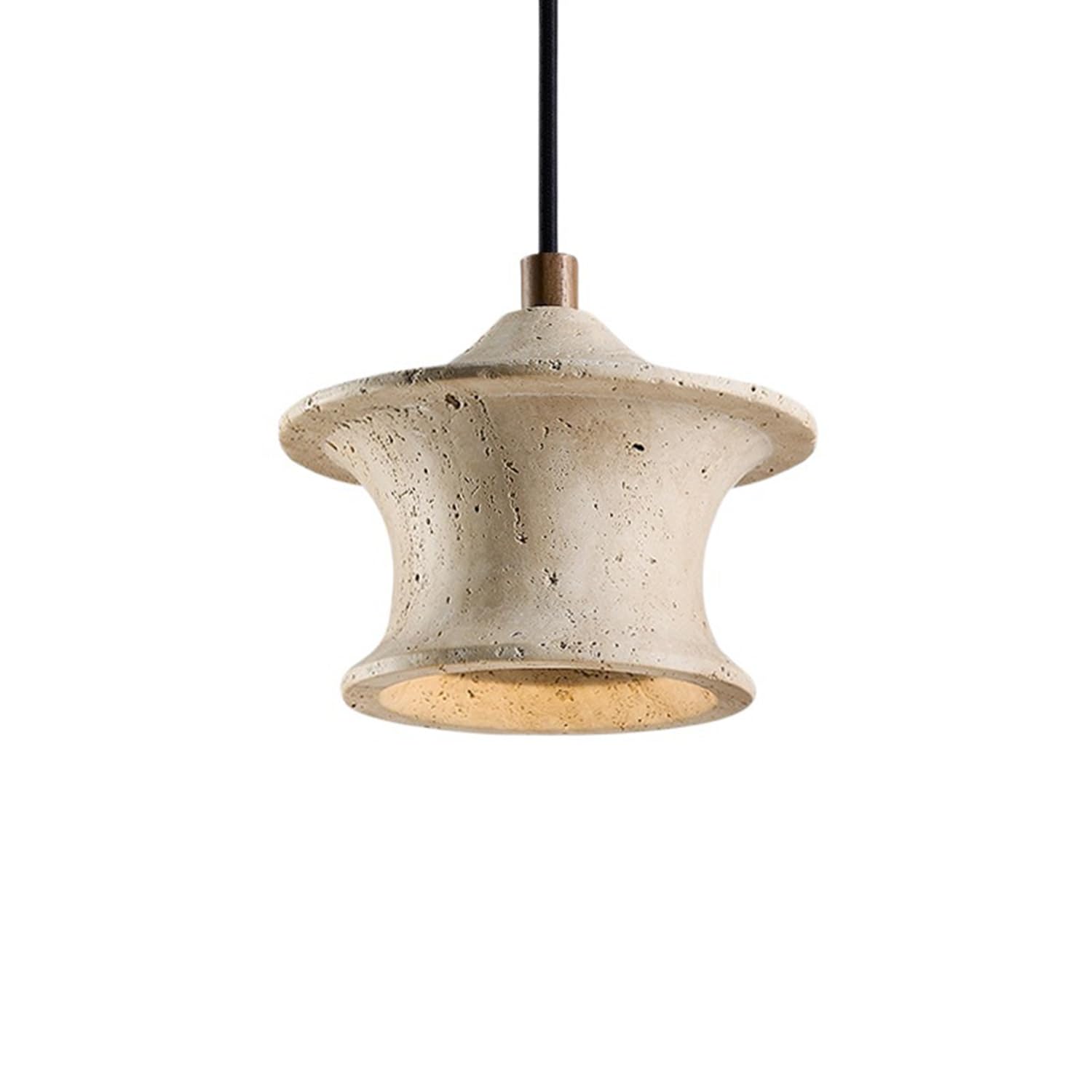 Lampadario a sospensione con base for lampada a in pietra