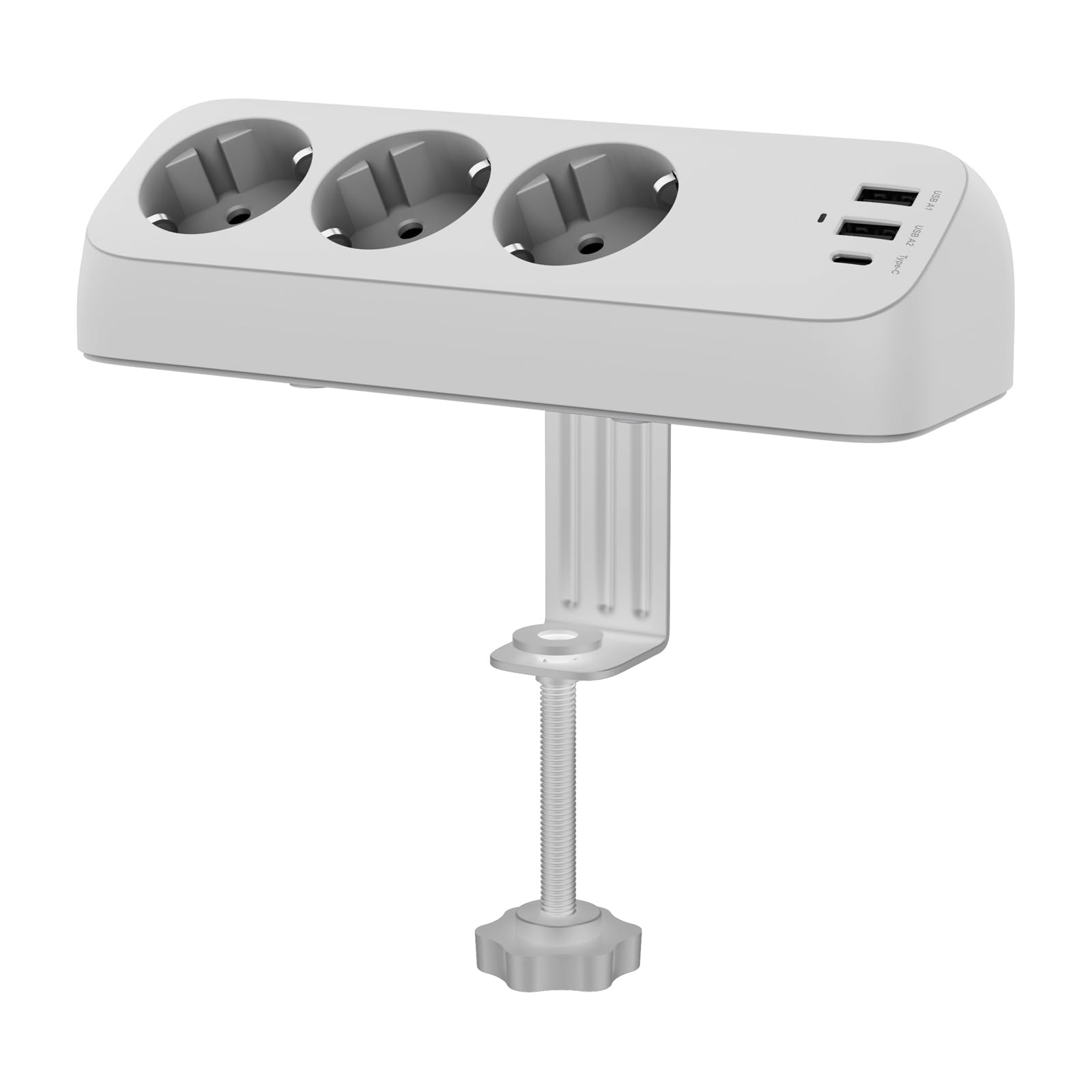 VALUE Ciabatta elettrica a 3 prese con interruttore, cavo da 10 m, presa con contatto di protezione 230 V/16 A, ruotata 45°, sicurezza bambini, interruttore illuminato, presa multipla nera per la casa