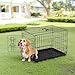 Sweetcrispy 30 Inch Single Door Dog Crate, Metal Pet Kennel with Secure Lock, Foldable Design, Removable Tray for Easy Cleaning, Portable Puppy Cage for Small Dogs, Ideal for Training & Travel