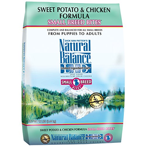 Natural Balance Small Breed Bites L.I.D. Limited Ingredient Diets Dry Dog Food, Grain Free, Sweet Potato & Chicken Formula, 12-Pound