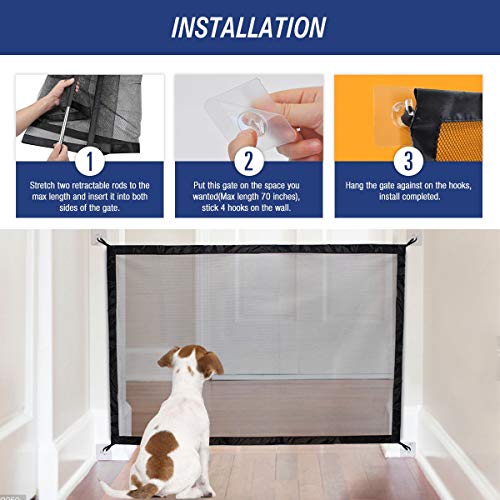 Namsan Hondenbeschermingsrooster voor honden, traphekje, zonder boren, hondenhek, beschermingsrooster voor honden, 110 x 72 cm - Image 4