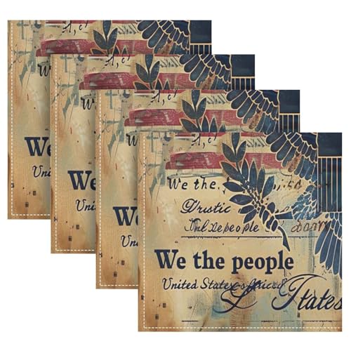 Servilletas de Tela Vintage American Flag Set de 6 50.5x50.5 cm miniatura 5