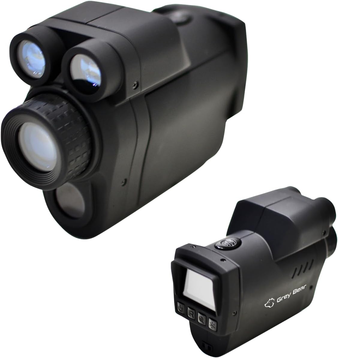 Grey Bear Night Vision Compact Plus I Infrared Monocular Rangefinder I 6X Magnification I Night Vision 132 yd I Rangefinder Distance 219 yd I Hunting I Hiking I Camping I Golfing I Wildlife