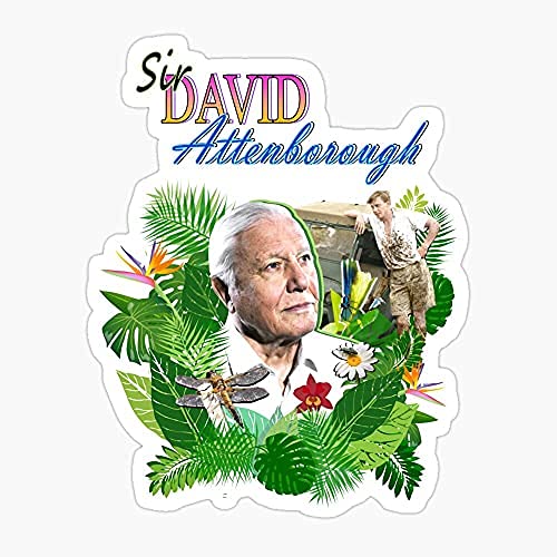 Pack of 4-3 Inch - Sir David Attenborough Sticker - Vinyl Decal Graphic for Car Window Laptop Phone Truck Wall Bottles Helmet Toolbox Locker Adhesive Design