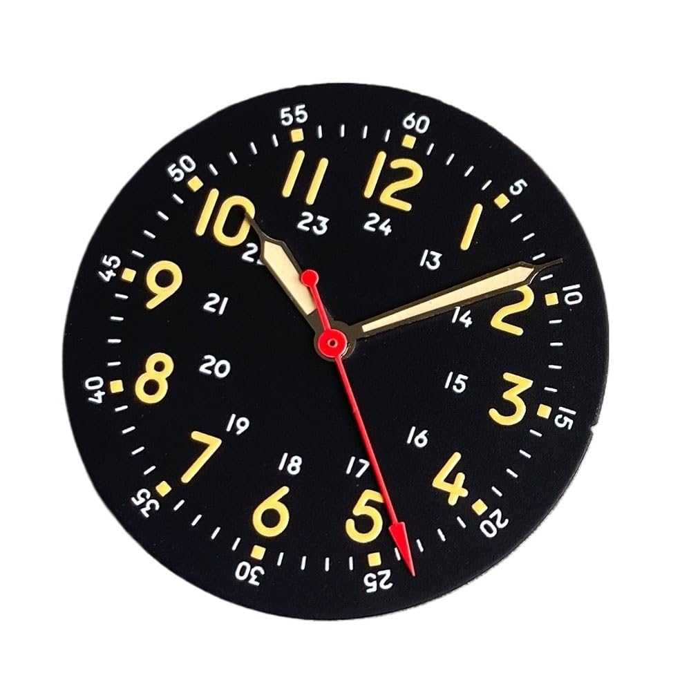 1 quadrante da 29 mm per orologio NH35 PT orologio mod cassa vintage nera (quadrante nero, PT5000)